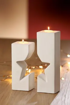 Produktbild von Gilde Keramik Teelicht Halter Sternhälfte 25320