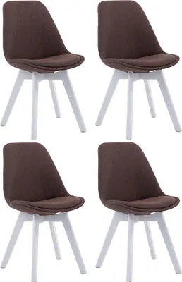 Obrázek produktu pro Židle Borne V2 látka (SET 4 ks), dřevené nohy ořech - Krémová