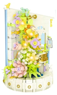 Produktbild von LEAN Toys 26706 Bausatz „Blumenturm mit LED“, 632 Teile