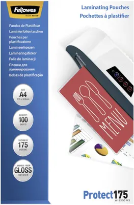 Immagine prodotto di Fellowes, busta per plastificazione, 175 mic, A4, 100 pezzi