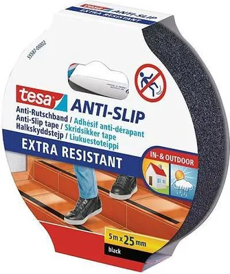 Image de Ruban tesa® Anti-slip, antidérapant pour escaliers, adhésif, noir, 25 mm, L-5 m