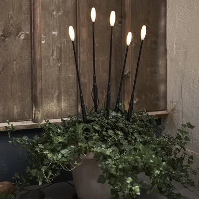 Produktbild von LED-Dekolicht 'Milky', 5 Stäbe, schwarz/weiß
