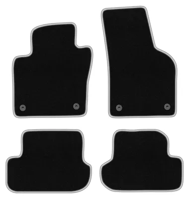 Produktbild von Fußmatten Velours Schwarz/Silber für Volkswagen Beetle 2012-2019 Set 4-tlg