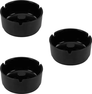 Produktbild von 3x Aschenbecher aus Melamin schwarz in 10 cm Durchmesser