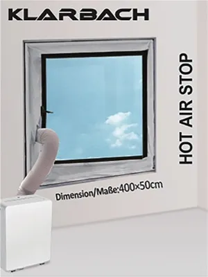 Produktbild von Fenster Abdichtung für Klimaanlagen HAS_01 | 400 cm lang | 50 cm breit | Kunststoff mit Reißverschluss | Weiß