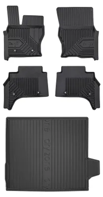 Imagen del producto de Alfombrillas de goma + bandeja de maletero para Land Rover Range Rover Sport II 2013-2022 (SUV) – juego de 4 piezas, negras, a medida – Wielganizator