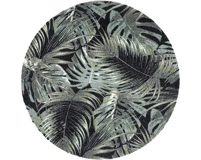 Produktbild von MD Entree Universal | Teppichläufer - Wohnzimmerteppich - Eingangsmatte,Motiv:palm leaves;Größe:Ø 100 cm