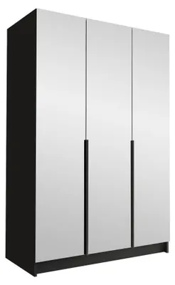 Produktbild von MIRJAN24 Kleiderschrank Calia III, Schlafzimmer, mit Spiegel, Drehtürenschrank, mit Kleiderstange, Modern, Garderobenschrank, Metallgriffe (Farbe: Schwarz)