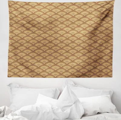 Produktbild von ABAKUHAUS Ethnisch Wandteppich, Altorientalische Damast aus Weiches Mikrofaser Stoff Waschbar ohne Verblassen Digitaldruck, 150 x 110 cm, Pale Redwood Sand Brown