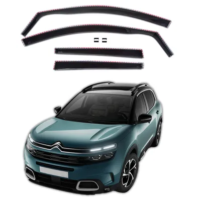 Produktbild von J&J AUTOMOTIVE | GP Windabweiser Für Citroen C5 Aircross ab 2019 4tlg, GP Regenabweiser, Schwarz, Getönt, Aerodynamisch, Einfache Montage, Befeistigung mit Clips