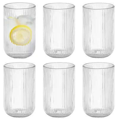 Produktbild von Vivalto Longdrink - 6x Stuck - 430 ml - Glas - transparent - mit Relief