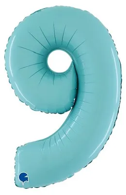 Produktbild von Grabo Folienballon Zahl 9 Pastel Blue 66cm/26"