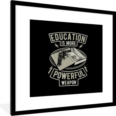 Produktbild von MuchoWow® MuchoWow® Gerahmtes Poster Pistole - Vintage - Zitat 40x40 cm - Poster mit zchwarzem Bilderrahmen - Poster - Plakat im Rahmen