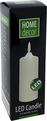 Zdjęcie produktu dla Świeca LED biała z migającym płomieniem HOME DECOR HD-100 (14,5x5,3 cm)