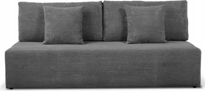 Zdjęcie produktu dla Sofa rozkładana - Sofa z funkcją spania - Tkanina sztruksowa - Szara - Łatwa w montażu - Poduszki w zestawie - BOVA