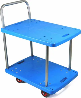 Produktbild von Etagenwagen aus Kunststoff, Tragfähigkeit 150 kg Blau 48.5 cm x 72.5 cm x 88 cm - Blau - Polypropylene (PP) - Innenbereich - JOI - 005
