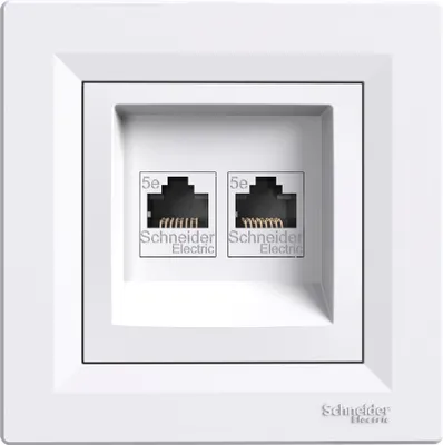 Immagine prodotto di Presa dati 2xRJ45 Cat.5e UTP SCHNEIDER ASFORA EPH4400121 bianco