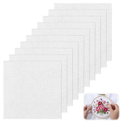 10 Kreuzstich-Stickstoffe, 20 x 20 cm, Aida, DIY-Stickset