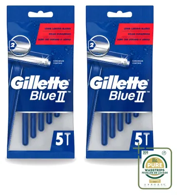 Zdjęcie produktu dla 2 sztuki jednorazowych maszynek do golenia Gillette Blue II - zestaw ekonomiczny
