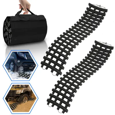 Immagine prodotto di Vigevee 2 pezzi - Tappetino di trazione con borsa per il trasporto - Auto, camion, autovetture - Tappetino antiscivolo per pneumatici - Ruote - Inverno