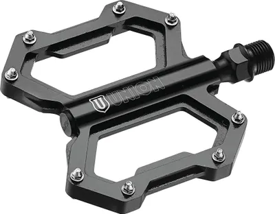 Pédales Vélo UNION SP-880 - Noir/gris - Corps Plastique - Roulement à Billes - Surface Antidérapante - 118x88 Mm
