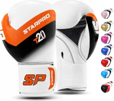 Immagine prodotto di Guanti da boxe Starpro T20 (14 oz) in . Guanti da allenamento professionali per Muay Thai, kickboxing, fitness e boxe, per uomo e donna. 8 Oz 10 Oz 12 Oz 14 Oz 16 Oz - Vari colori
