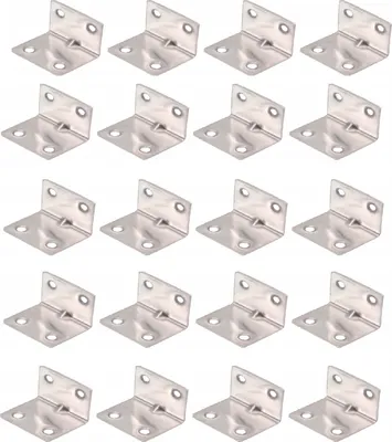 Obrázek produktu pro Nerezový dřevěný úhelník 90 stupňů 20 kusů 4 x 3 cm