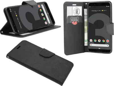 Image de Etui élégant pour Google Pixel 3 XL en cuir noir Wallet Book-Style Cover Coque @cofi1453®