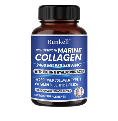Image de Marine Collagen 2400mg (120 capsules) Complément alimentaire, anti-âge, cheveux, peau, ongles