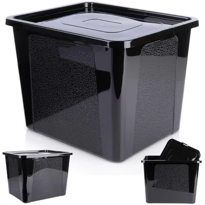 Zdjęcie produktu dla JAGIEŁŁO - Pojemnik plastikowy na zabawki - czarny - 40x33x30 cm - 30 L