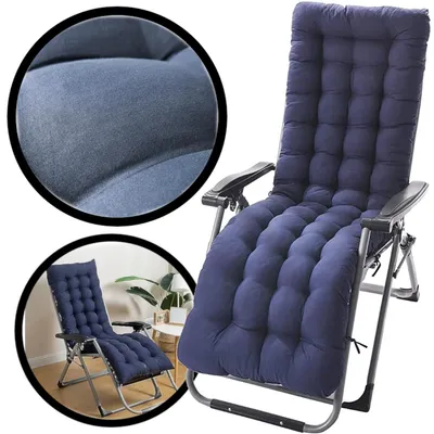 Produktbild von APTEL | Liegenauflage, Auflage für Gartenliege, 160cm, Auflagen für Deckchair, Polsterauflage für Sonnenliege, Kissen für Liegestuhl, Navy Blau