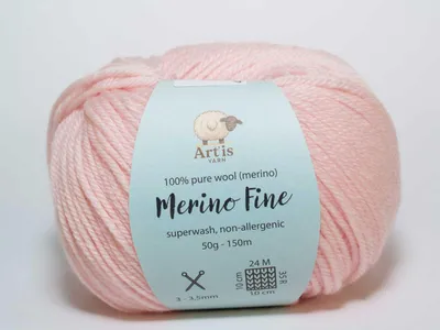 Obrázek produktu pro Merino Fine Art'is Yarn 100 % Vlna | Superwash & antialergická (50 g/150 m) (24 baby růžová)