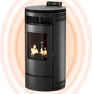 Produktbild von UMBRELLA® PR8 Pelletofen 8,6 kW, A+ bis 220 m³ – Auto-Reinigung, ECO1/ECO2, Wochenprogramm, Fernbedienung, Wi-Fi-ready – Überhitzungsschutz – Schwarz