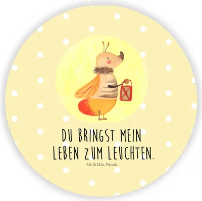 Produktbild von Mr. & Mrs. Panda magnet Glühwürmchen - Gelb Pastell - Geschenk, für pinwand, whiteboardmagnet, pinnwand, kühlschrank, Liebesspruch, Verlobung, Leuchten, Kühlschrankmagnet