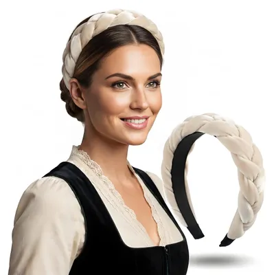 Image de Bandeau en velours tressé pour femmes