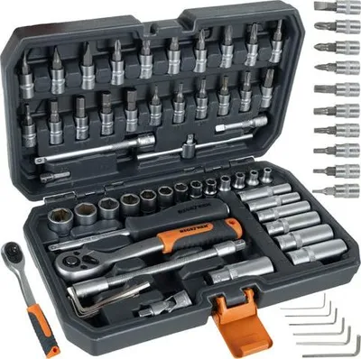 Immagine prodotto di Set di utensili da 56 pezzi con chiavi a bussola da 1/4", custodia