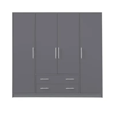 Produktbild von Marmex Garderobenschrank SMART 1 Anthrazit viertüriger Mehrzweckschrank 200x190x56 cm