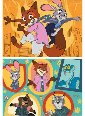 Image de Puzzle zootopie 2 disney : nouvelle mission à zootropolis 2 x 48 pièces - dessin animé - educa - 20463