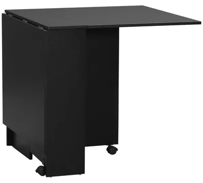 Immagine prodotto di Tavolo Pieghevole Salvaspazio per 4-6 Persone con Ruote 75x140x74 cm in Legno Nero