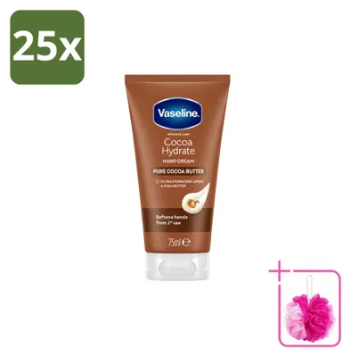Productafbeelding van 25 x Vaseline Intensive Care Cacao Hydraterende Handcrème - 75 ml - Voordeelverpakking - 25 stuks
