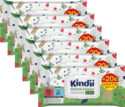 Zdjęcie produktu dla Kindii Natural Balance Chusteczki dla Niemowląt 60 szt.