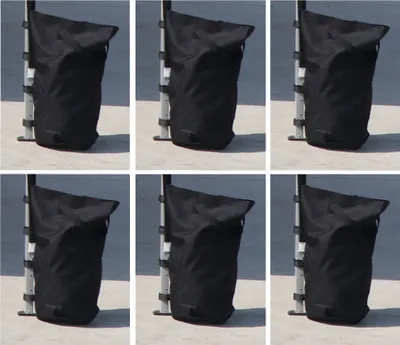 Produktbild von Kronenburg Pavillon Gewichte 6er Set in schwarz – mit Sand, Splitt, Kies etc. befüllbar – Füllvolumen pro Stück ca. 13 kg - zusätzliche Standsicherung für Gartenzelt