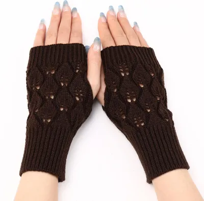 Produktbild von Winterliche Armstulpen, gestrickte fingerlose Handschuhe für Damen, Touchscreen-Handschuhe zum Tippen und Autofahren