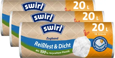Produktbild von Swirl Zugband Müllbeutel 20L ( 20 stk./ Rolle ) (3er Pack)