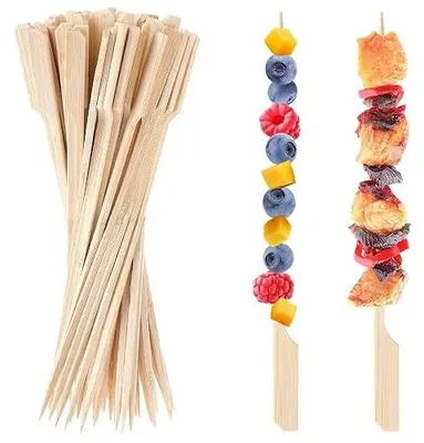 Zdjęcie produktu dla Szpikulce bambusowe 20 cm do szaszłyków przystawek koktajli 100 szt.