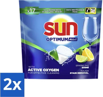 Produktbild von Sun - Spülmaschinenkapseln - Zitrone - 17 Kapseln - Vorteilspack - 2 Stücke