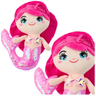 Produktbild von Lean Plüsch Meerjungfrau Kuschelschwanz Aus Pailletten Hellrosa 28Cm
