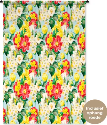 Produktbild von MuchoWow® Wandteppich Wandbehang Blumen - Frühling - Muster 120x180 cm Tapisserie Dekoration Wandtuch - Schlafzimmer - Dekorationen für das Haus
