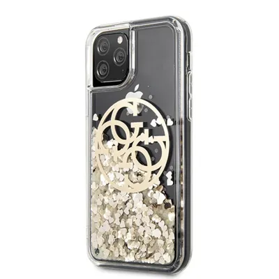 Produktbild von Guess GUHCN58LGGITDGO iPhone 11 Pro gold / gold Hartschalenetui Circle Liquid Glitter