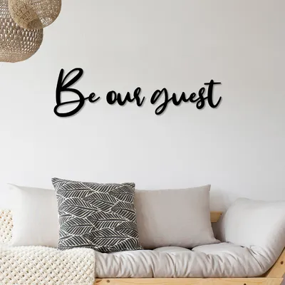 Produktbild von Wallity, Be Our Guest, Wanddeko, Schwarz, Metall, 65 x 19 cm
